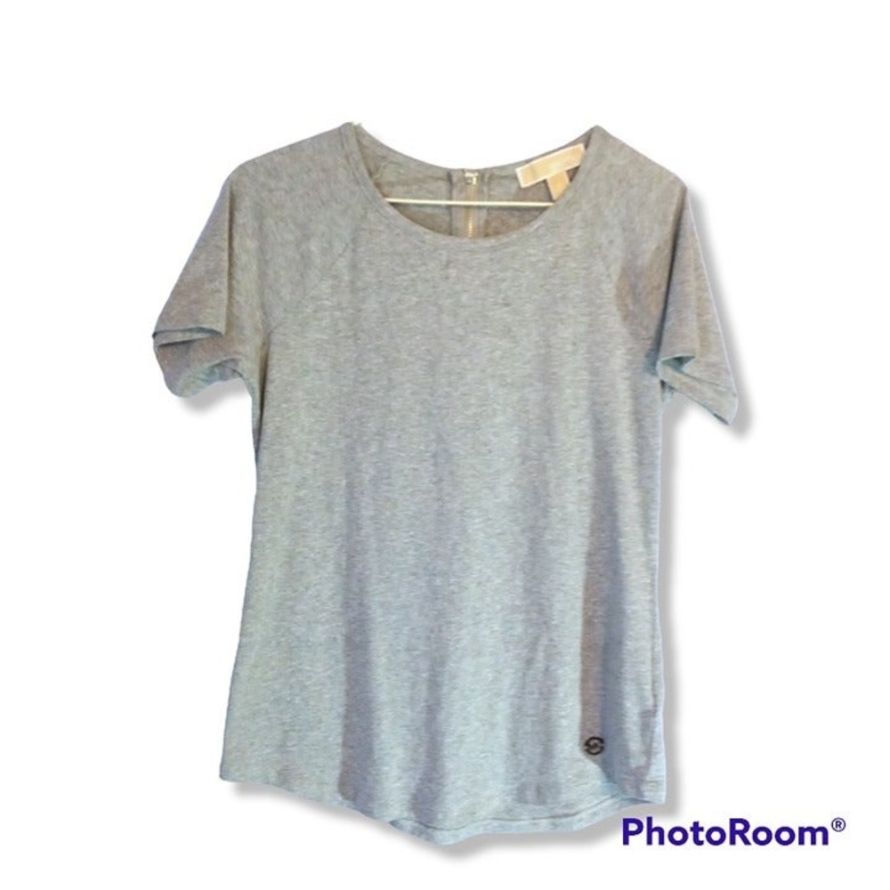 Michael Kors Small Fitted Shirt - Metal MK Logo Charm - Back Zipper Detail